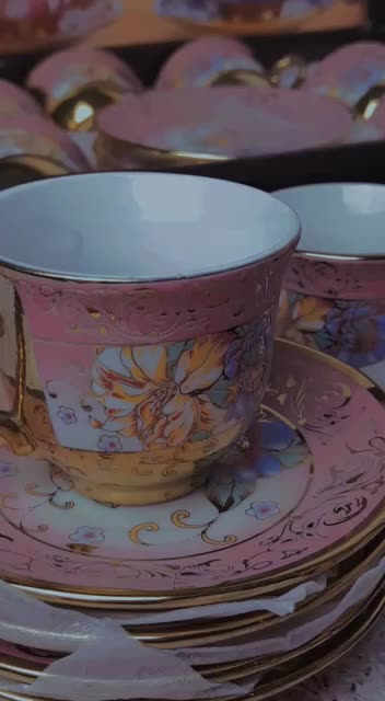 GELAS MINUMAN CANGKIR KERAMIK MINI SET 6 IN 1 EUROPEAN STYLE UNTUK KOPI & TEH