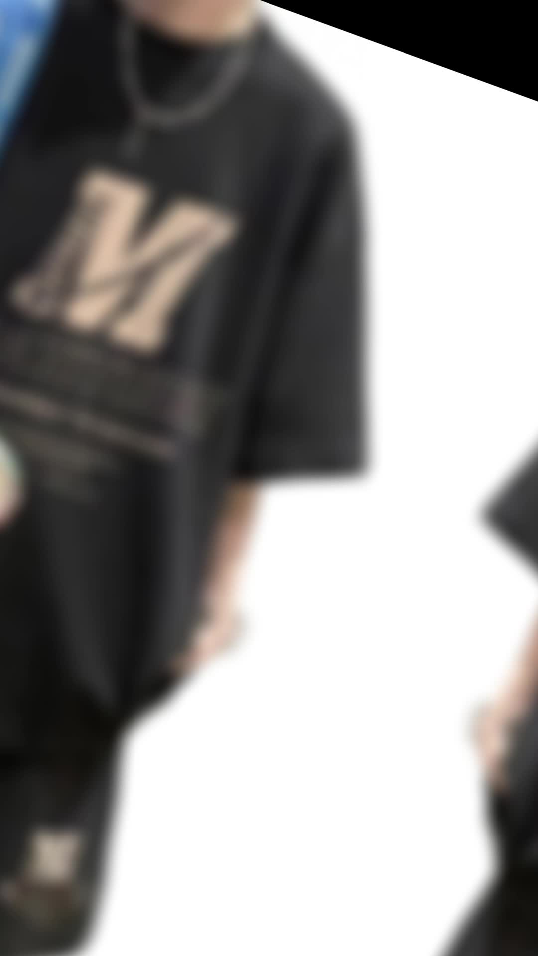 outfit pria kekinian 1 set satu set short pants +kaos Leher Bulat korean style pria set loose kasual Desain cetak M setelan kaos pria keren pakaian pria