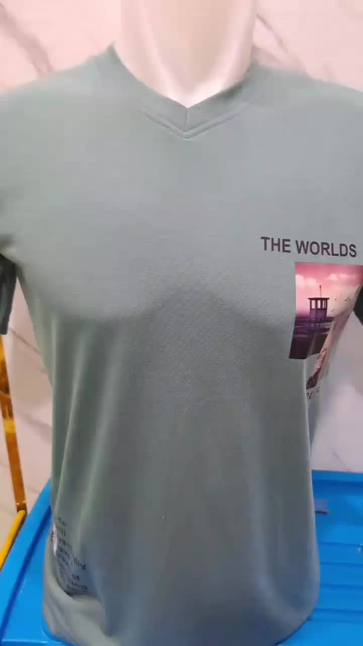 kaos simple cowok,atasan pria,baju lengan pendek,THE WORDLS,V-neck,print DTF,size M-XXL Distro Oblong Keren