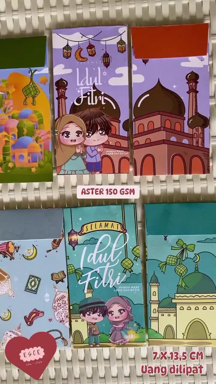 AMPLOP LEBARAN UNIK UANG TANPA DILIPAT