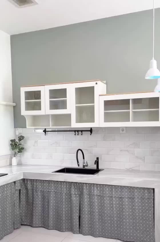 CUSTOM tirai kolong dapur gorden dapur motif banyak