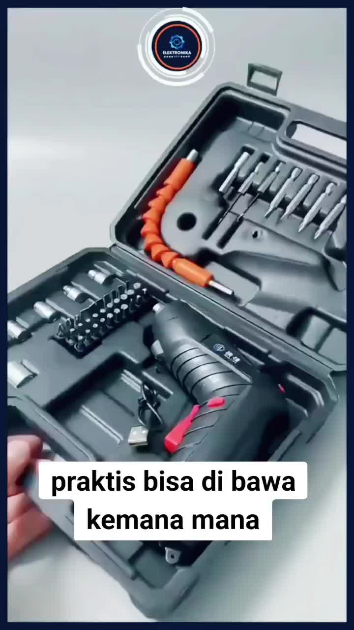 Set mesin bor cordless screwdriver 48 in 1
