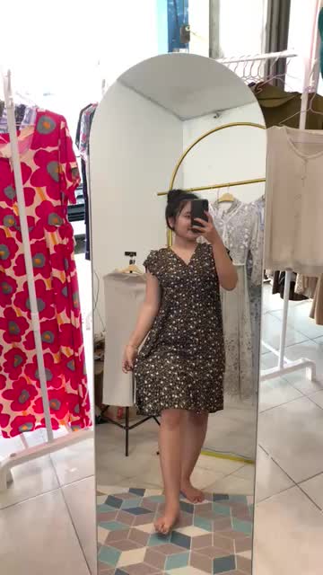 DASTER RUFLE BAHAN RAYON VISCOSE Wanita Motif Busui