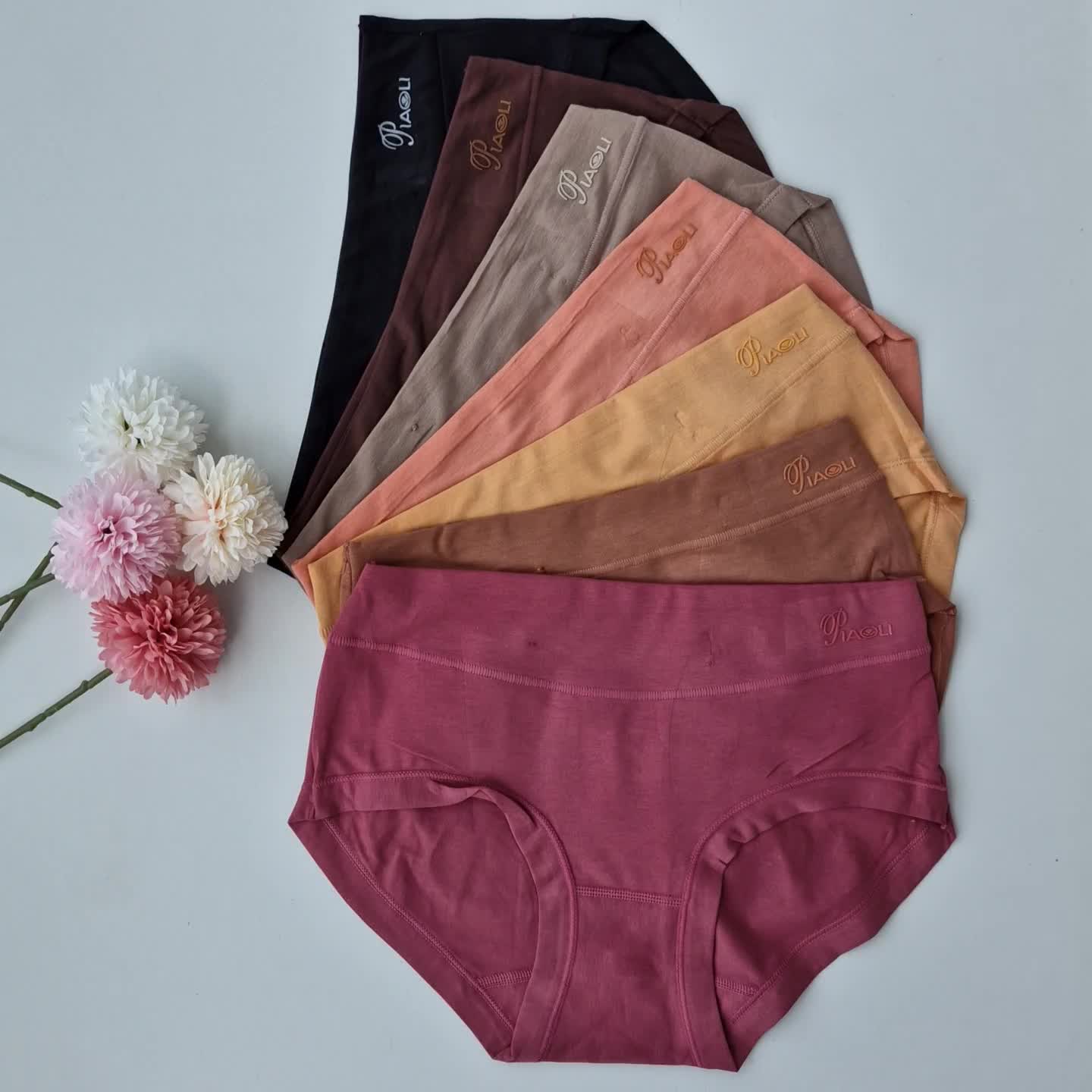 3 Pcs Celana Dalam Wanita Piaoli Dewasa Katun CD Cewek Motif Polos Lembut
