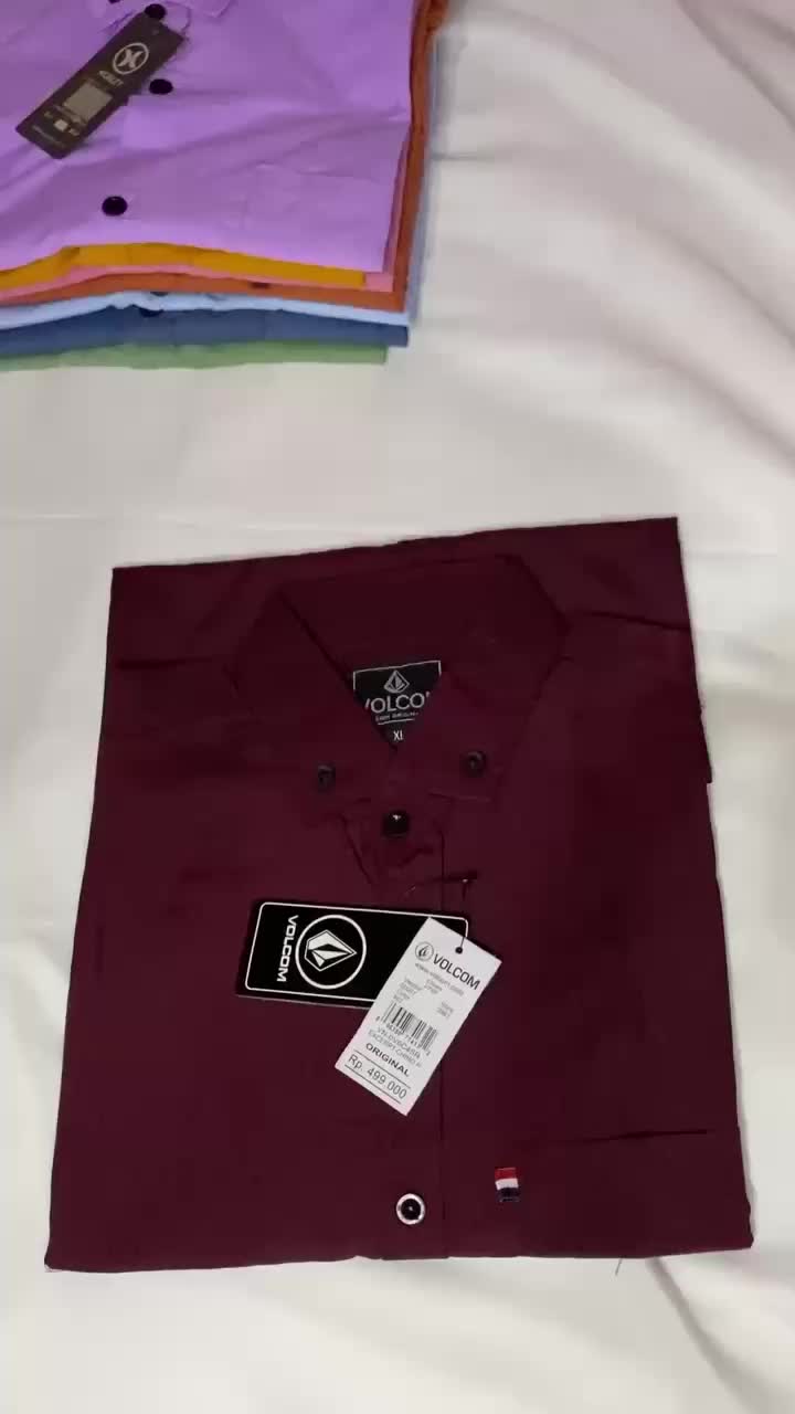 KEMEJA LENGAN PANJANG LENGAN PENDEK WARNA TERACOTA KEKINIAN Formal Katun Casual Dewasa slim
