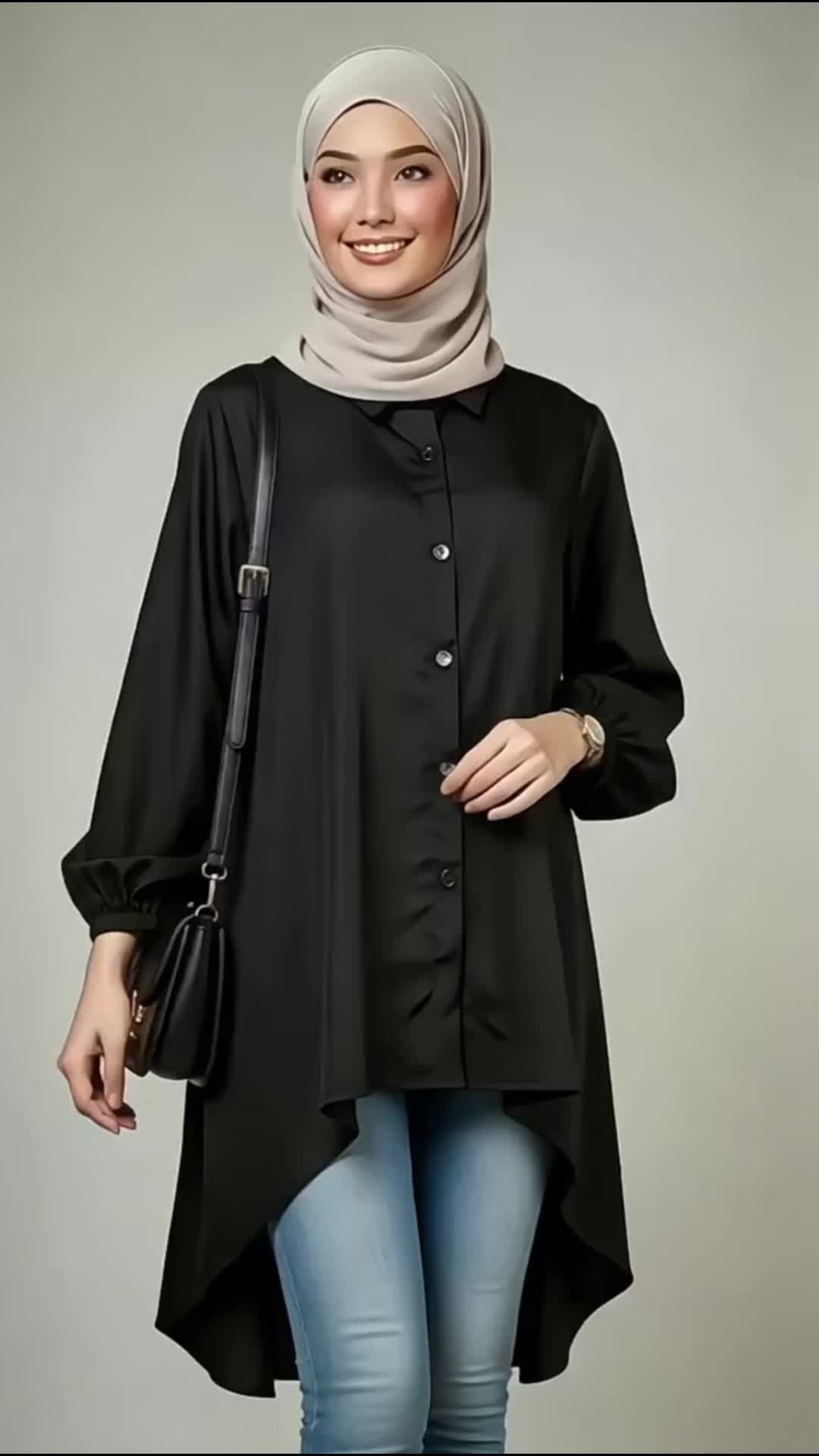 [BISA COD] ARIANA TUNIK DRESS BUSUI SEMI BLOUSE PREMIUM - BAJU KEMEJA ATASAN WANITA JUMBO Polos Oversize Panjang Standar Nyaman Tangan Formal Basic Hitam Katun Kancing Kerja Kantor Santai Linen
