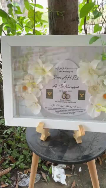 Mahar Pernikahan Akrilik 30x35 30x40 Mahar Pernikahan Aesthetic Free Lampu Bunga Aksesoris Kaca Akrilik Putih