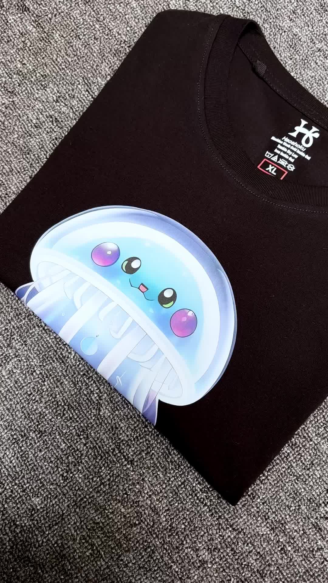 Haoshoku Store - Baju Keren Pria Neon Jellyfish - Kaos Sablon Nyaman Unisex - BU408 Combed Distro Panjang Anime