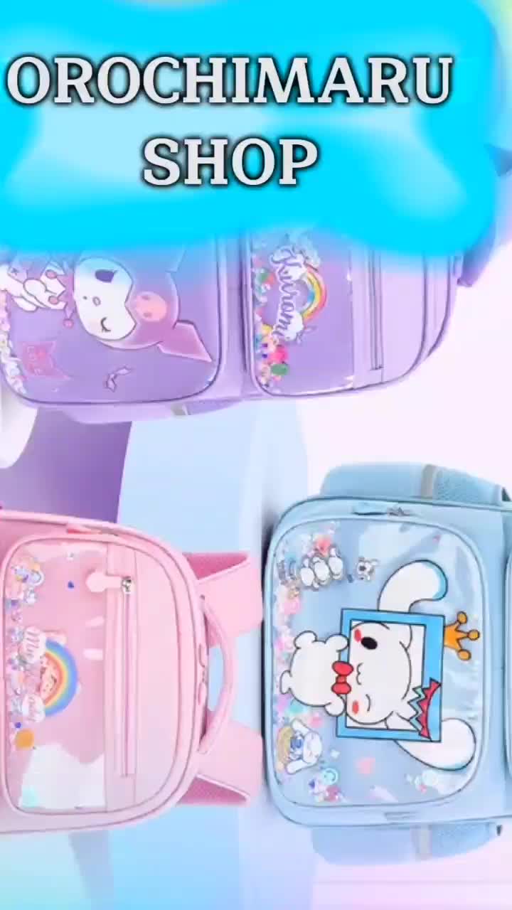 Tas Ransel Anak perempuan Sekolah SD SMP Viral CimekU (Cinamorol, Melody, Kuromi) - Fashion tas kuromi anak tk+free alat tulis
