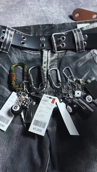 Keychain carabiner kalcer aksesories Outfit skena gantungan celana/kunci Hitam Silver Stainless Cowok Elegan