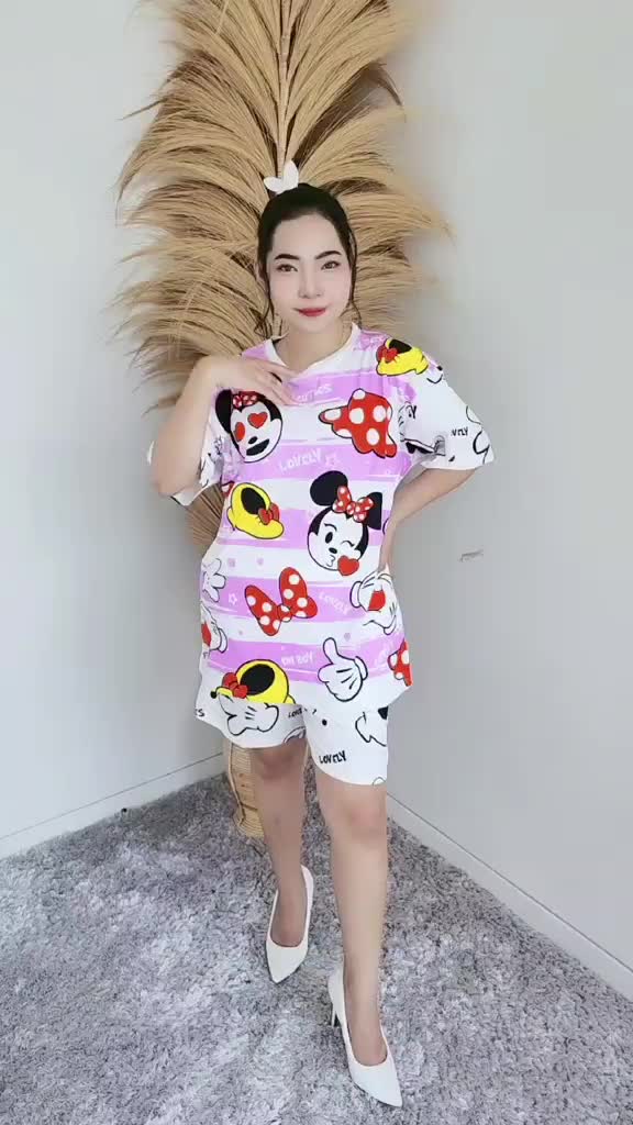 Setelan Wanita Oversize All Size Lengan Pendek Saku Kanan Kiri Katun Kombed 30s Tebal Kekinian Motif Lucu One Set Jumbo Baju Celana Katun Nyaman Combed Pendek Atasan Bawahan Cewek Dewasa Remaja Kaos