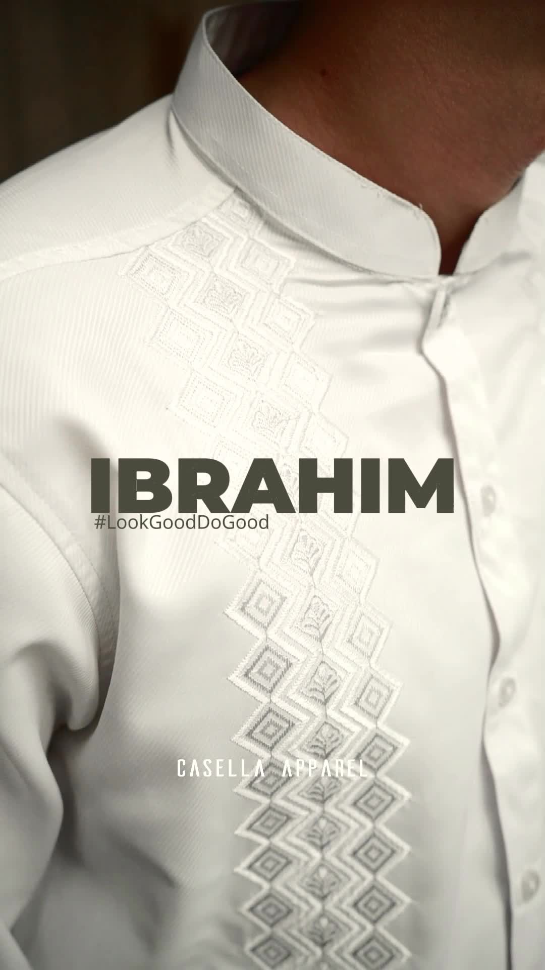 Casella Baju Koko Pria Lengan Panjang Exclusive | Baju Koko Putih Bordir Ibrahim