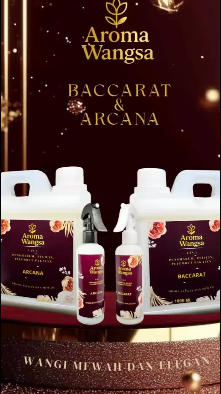 AROMA WANGSA Pewangi Pakaian 3in1 Baccarat & Arcana 250ml dan 1000ml - Aromaterapi untuk Pakaian Anda