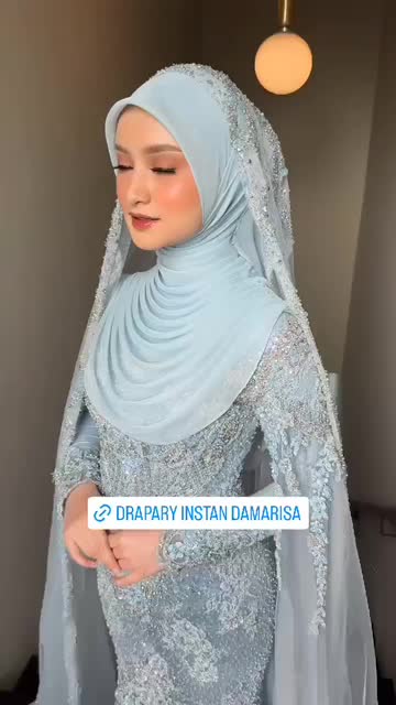 Damarisa Set Hijab drapery instan wanita  Muslim Ringan Cantik Nyaman Kerudung rampel