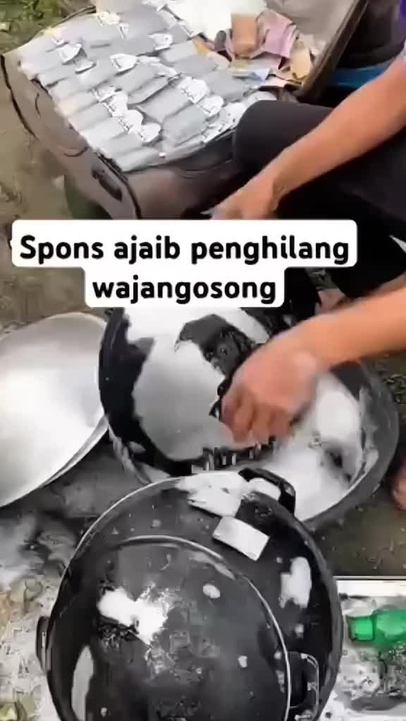 Spon Wajan Gosong Sikat Wajan Panci Gosong Gosokan Wajan Panci Gosong Penghilang Panci Hitam Gosong Penghilang Kerak
