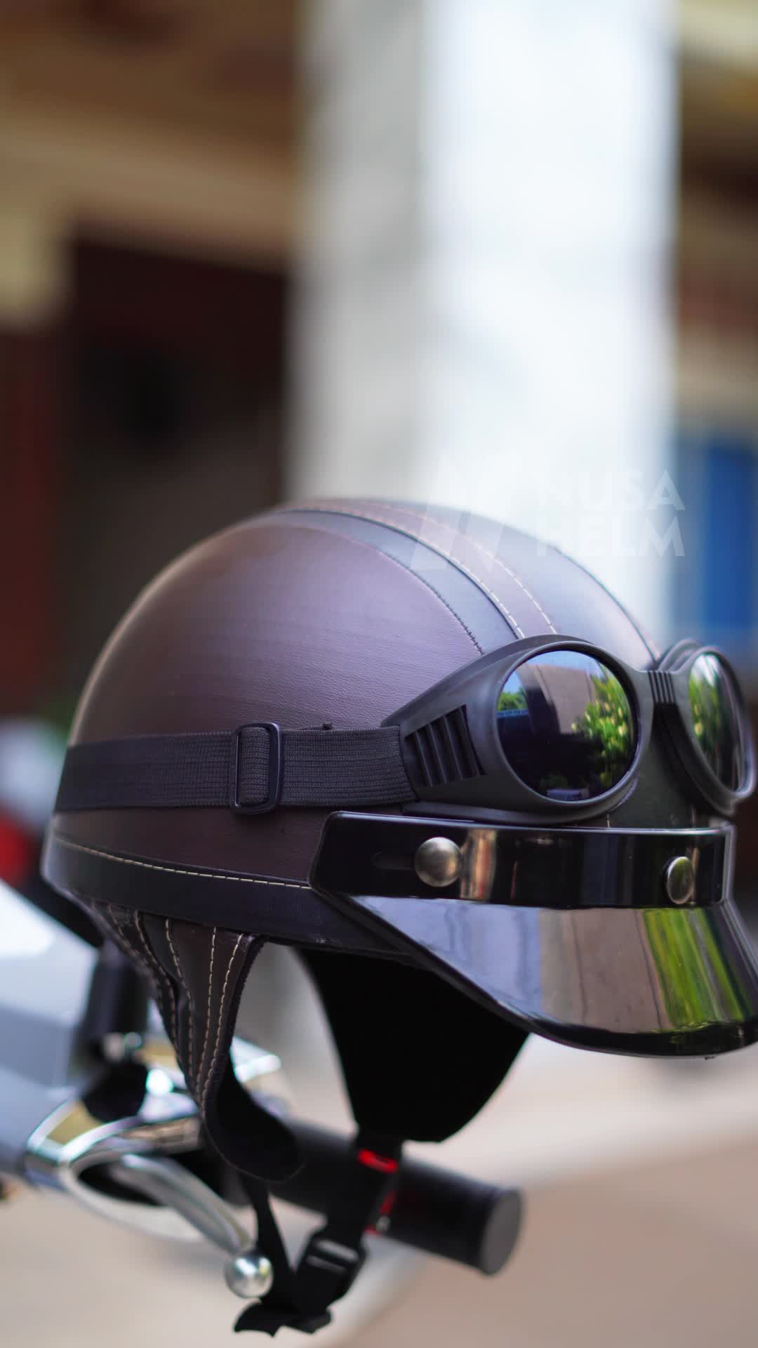 Helm Dewasa Chips Kulit Vintage Remaja Vespa Motor Free Packing Kardus