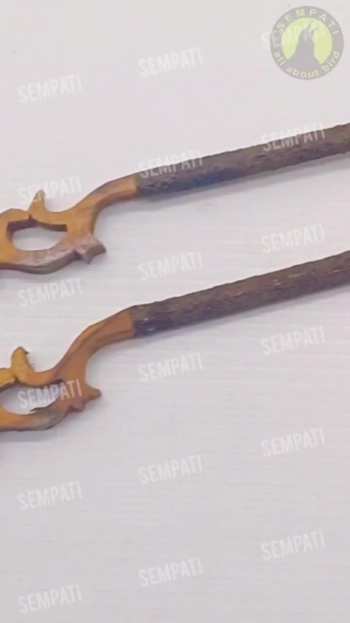 SEMPATI Tangkringan Pangkringan Ukir Kayu Asem Bali Kasar ISI 2 PCS 30 CM Untuk Sangkar Kandang Burung Konin Kolibri