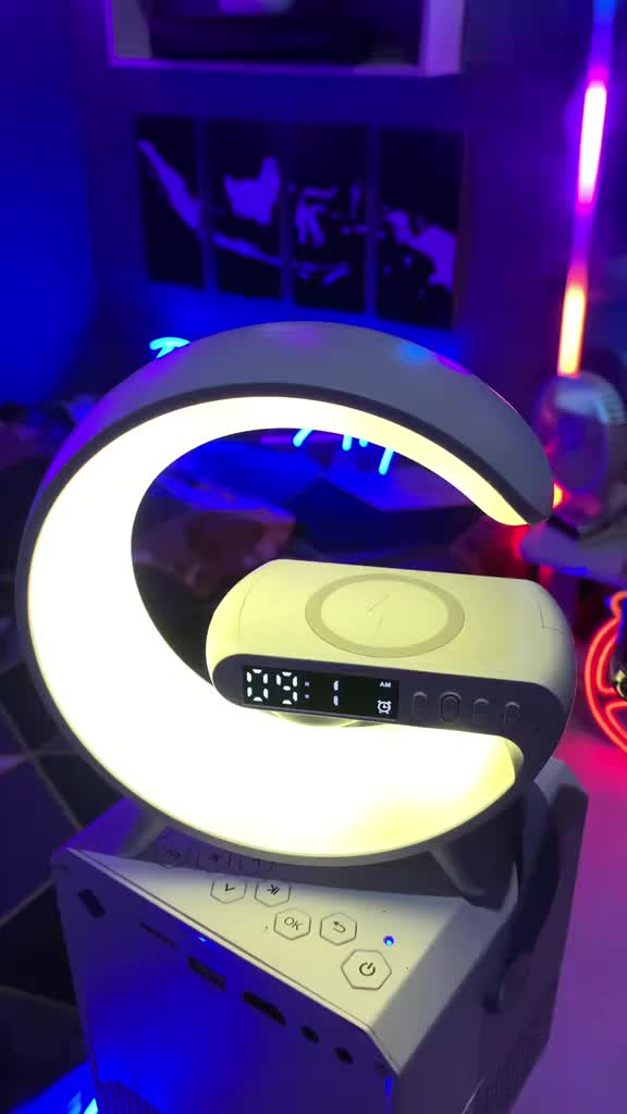 【12H Ship 】Speaker Bluetooth  With WirelessCharging Smart RGB Speaker  LampuTidur Alarm Daya tahan baterai 6 jam TF Hadiah Ulang Tahun Hadiah Liburan Hari Valentine Bisa grosir diskon