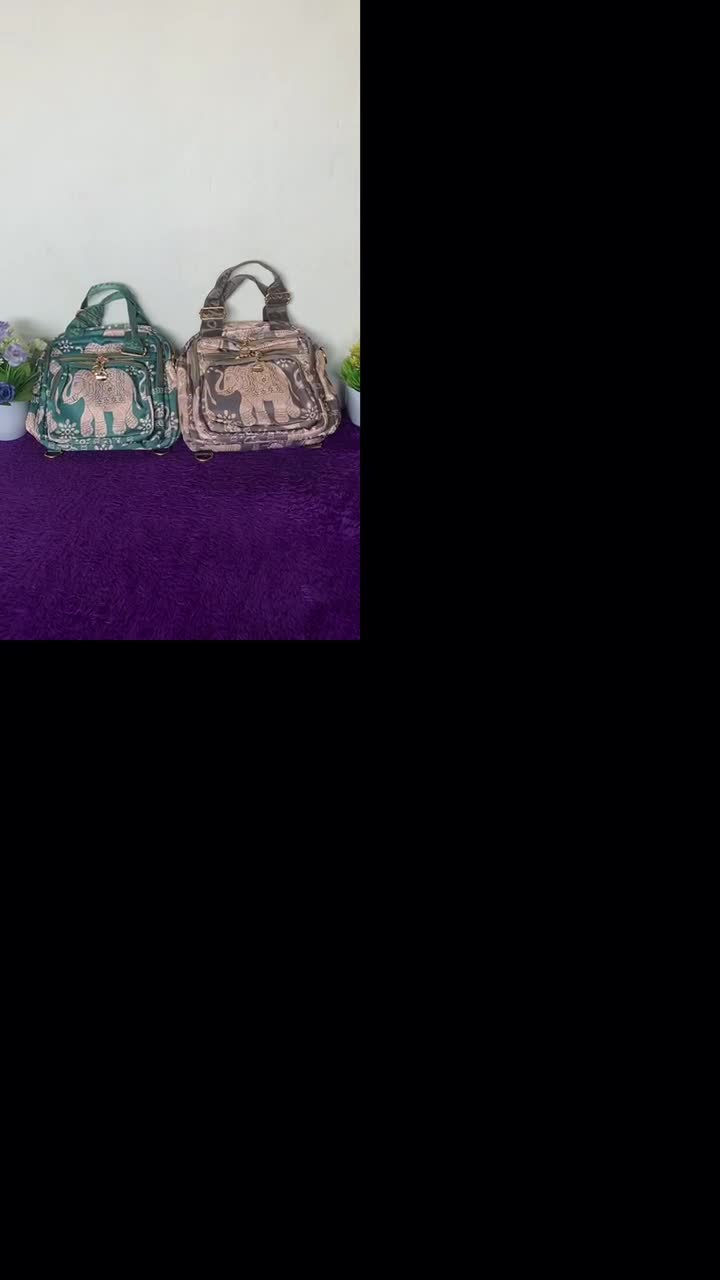 Tas Selempang 3 in 1 Seri 1813 Gajah Varian Warna Hitam