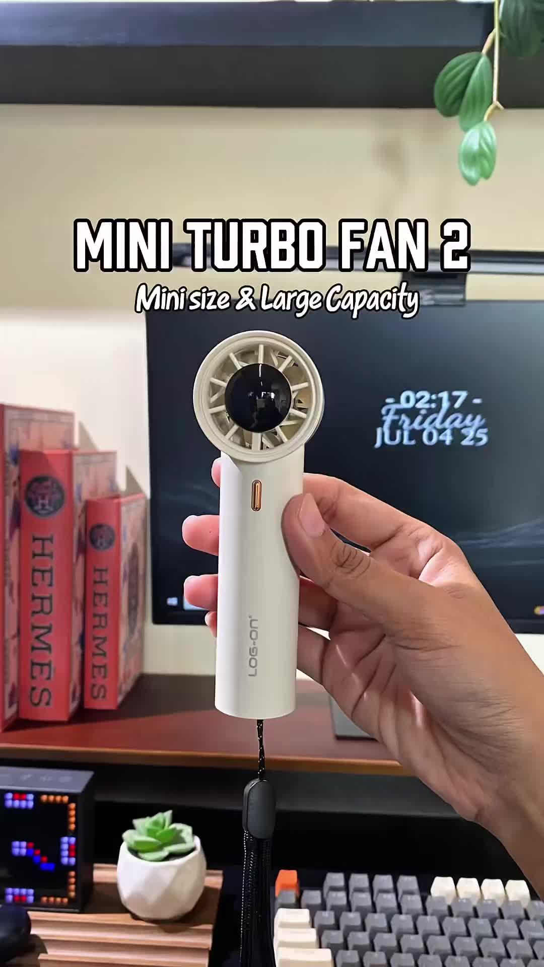 LOG-ON Kipas Angin Turbo Super Mini Portable LO-MFAN2 Strong Wind Pocket Size