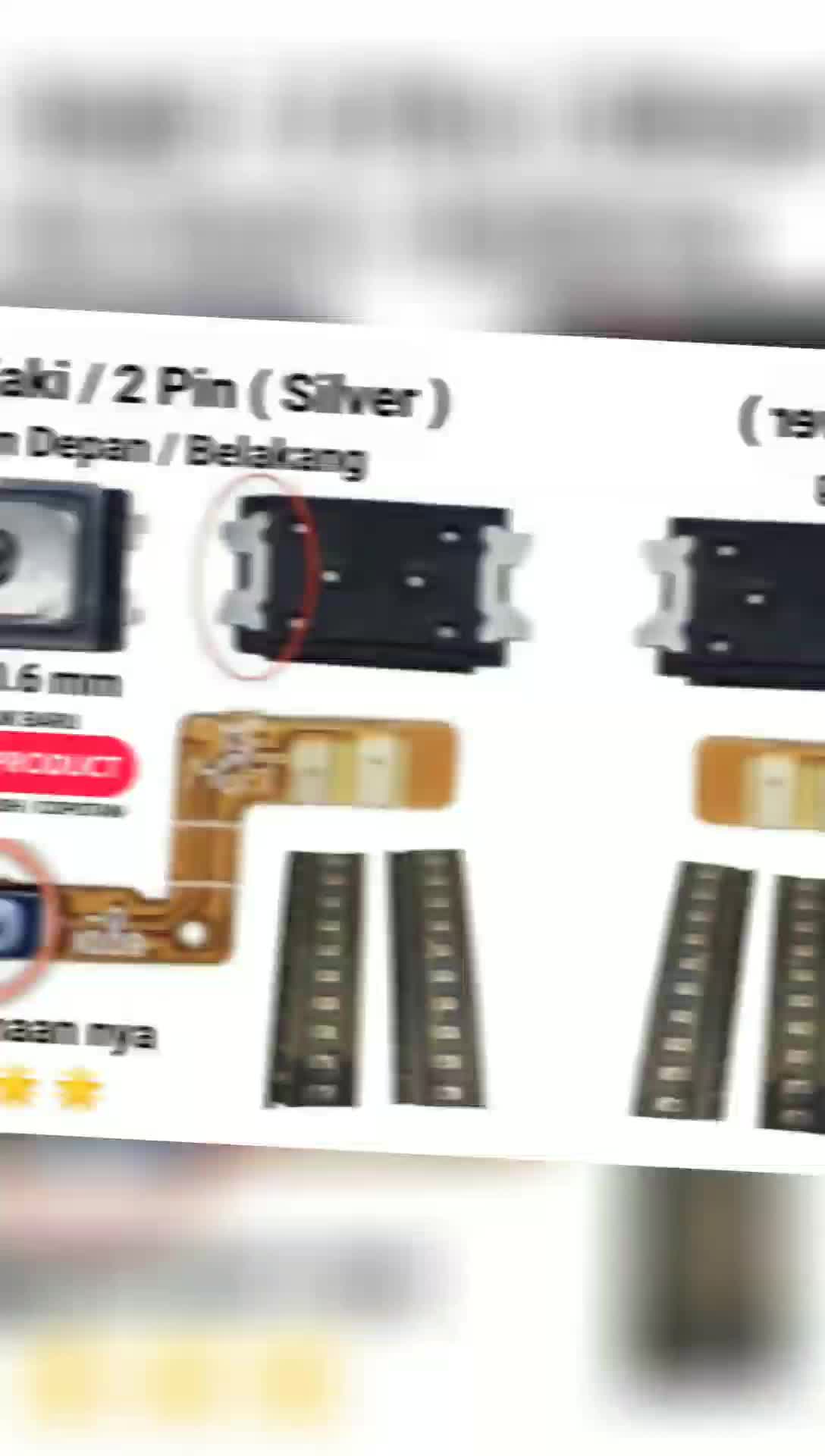 New Silver Switch On Off Kecil Kaki 2 Semua Hp Swit Pins 2 Tombol Volume Power Part Small Ori Layar Board Screen Lcd