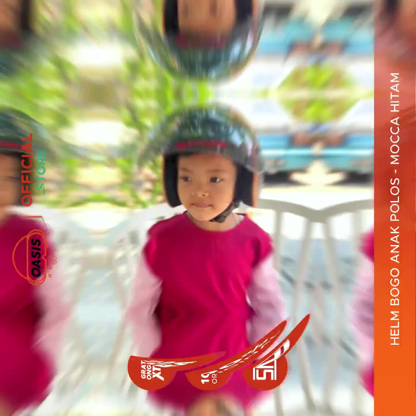 Helm Anak Bogo Polos SNI 2-7 Tahun Lucu Unik Berkendara Aman Nyaman Kaca Datar