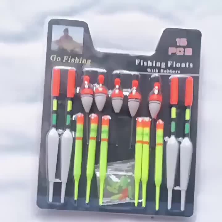 15PCS/Set Pelampung Kumbul Pancing Sensitif LED Luminous Anti Badai Vertical Fishing Floats Lure Bait