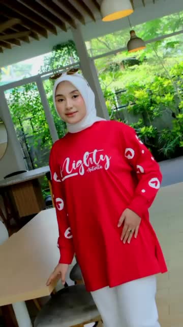 Mighty Kaos Oversize Atasan wanita Casual Daily Combed Nyaman