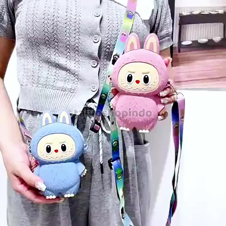 TAIYO Tas Selempang Karakter Sanrio Labubu Anak Wanita Sling Bag Silikon Lembut Fashion Aksesoris