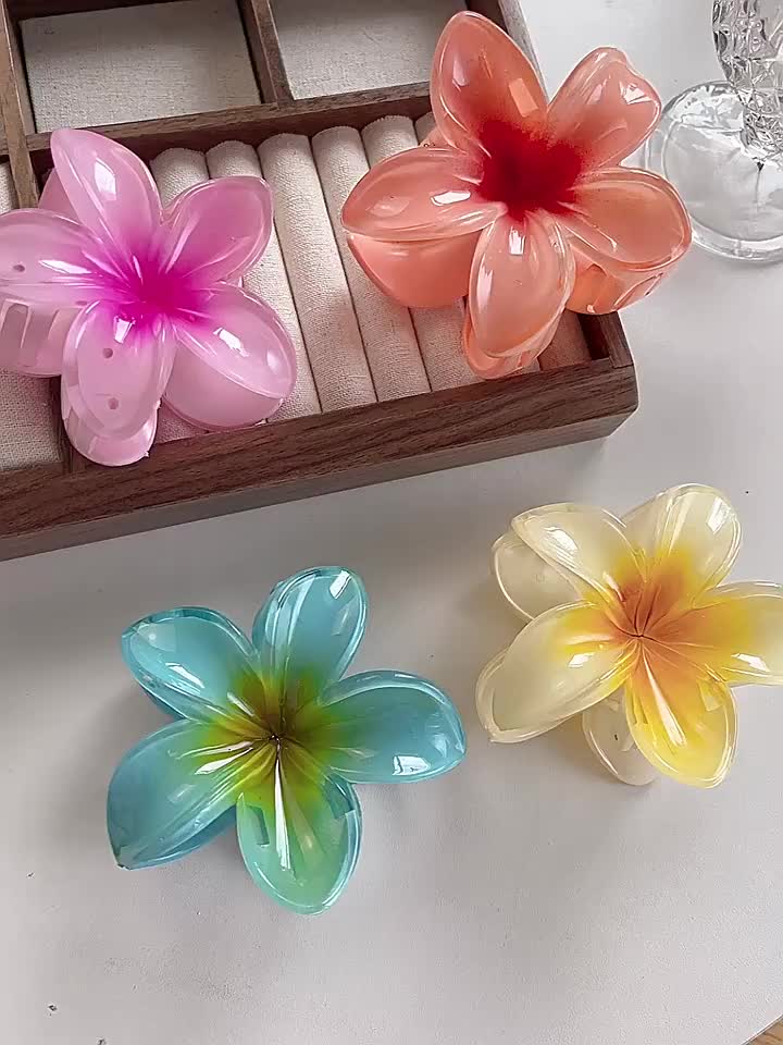[COD] OFM C1092 Jepit Rambut Bunga Kamboja Wanita Hair Clip Korea