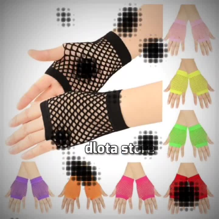 Sarung Tangan Wanita Jala Jaring Pesta Pendek Sarung Tangan Sarung Tangan Tak Berjari Elegan Gloves Aksesoris