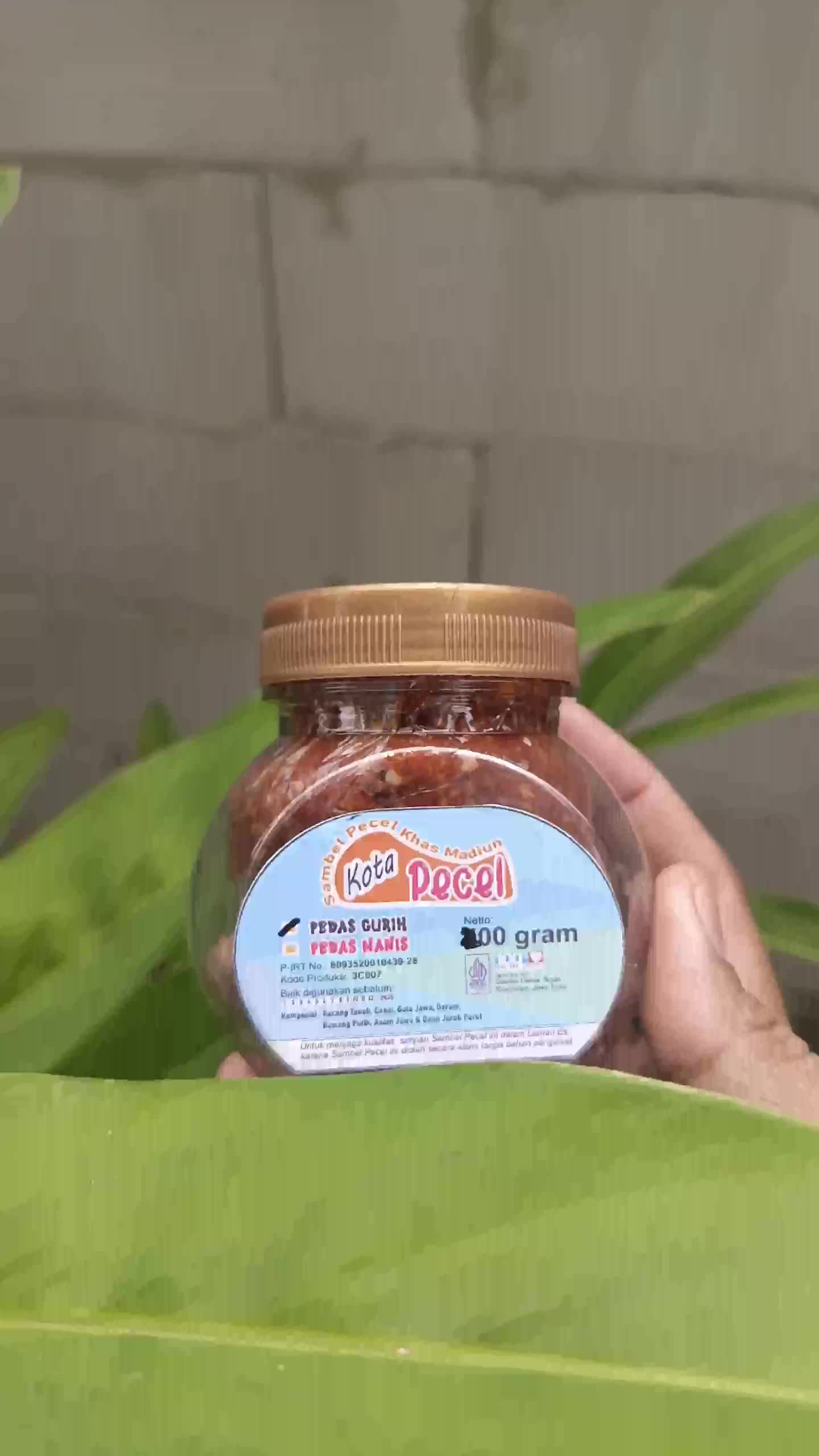 Sambel Pecel Merek Kota Pecel Kemasan Botol 200 gram - Pedas, Gurih, Manis Saus Makanan Bahan Sambal Saos