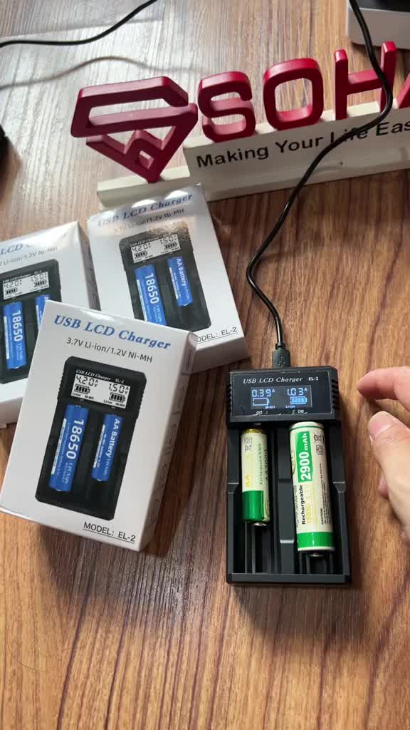 CHB-011 Charger Baterai AA AAA Ni-Mh/Ni-cd 18650 Li-ion Indikator LCD Display Status Battery Cas Ulang Baterai