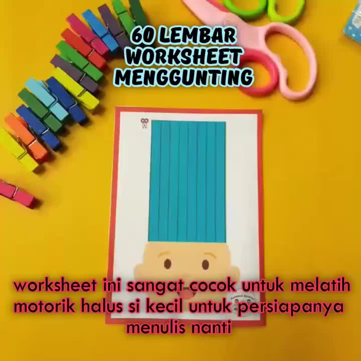 Worksheet Aktivitas Menggunting Mainan Motorik Halus Anak Mainan Edukasi Anak 1 2 3 4 5 Tahun TK PAUD Balita Melatih Keterampilan Motorik Pra Menulis Paper Cutting Motoric Skill Prakarya