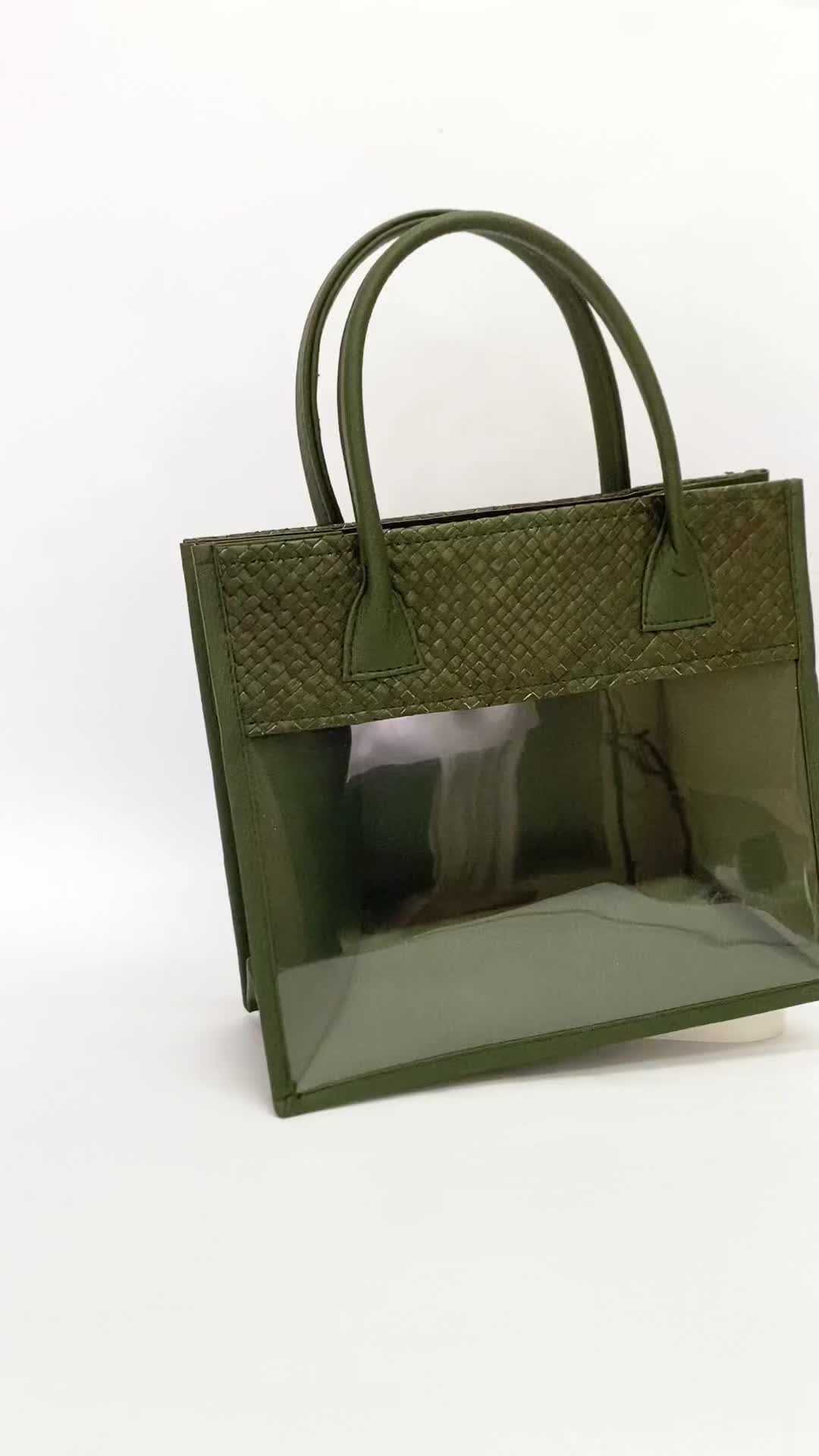 INDOPARCEL - Tas Hampers Mika Terbaru Tas Parcel Gift Mika Transparan Kombinasi Anyaman Pandan