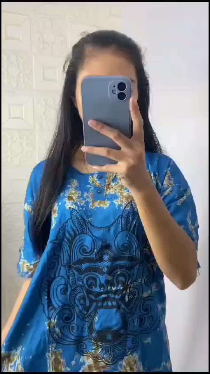 Atasan Wanita Dewasa Barong Bali Bahan Rayon Katun Premium Tebal Dada Kancing Depan Busui Friendly Model Top Leher Kerah Bulat U Neck Lengan Pendek Ujung Berumbai Baju Santai Casual Cewek Bagian Belakang Ada Motif Tulisan Kekinian Kombinasi Warna Warni