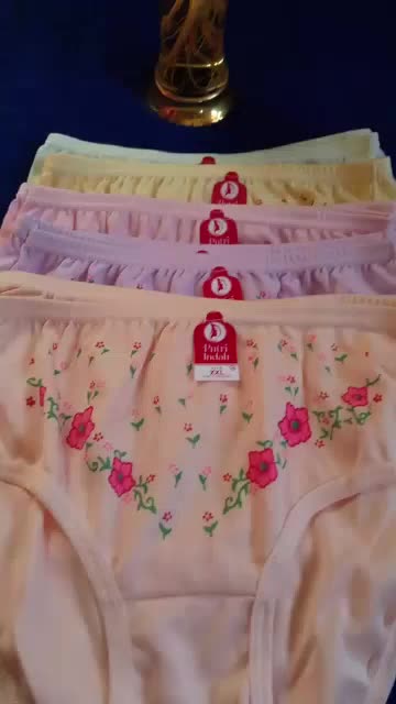 12 PCS CD Celana Dalam  Wanita Cewek Dewasa Remaja Kasa Sablon Bunga Jumbo Size M L XL XXL 3L XXXL 4L 3XL XXXXL 5L 4XL XXXXXL 6L 5XL YR Bunga Motif Nyaman Katun Lembut Pendek