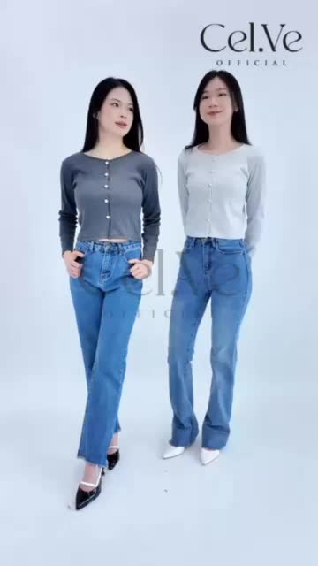 SALE CELVE - Evelyn Gold Button Knit Top (Blouse Atasan Rajut Kancing Emas Wanita Knit Basic Simple)