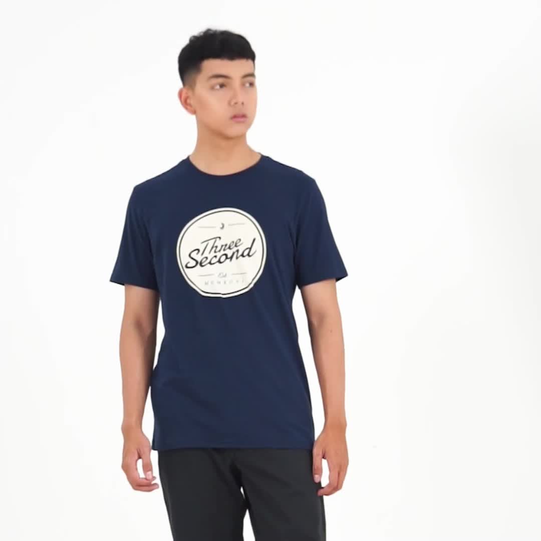 3Second Kaos Pria Lengan Pendek Katun Regular Fit OL-C420424 Santai