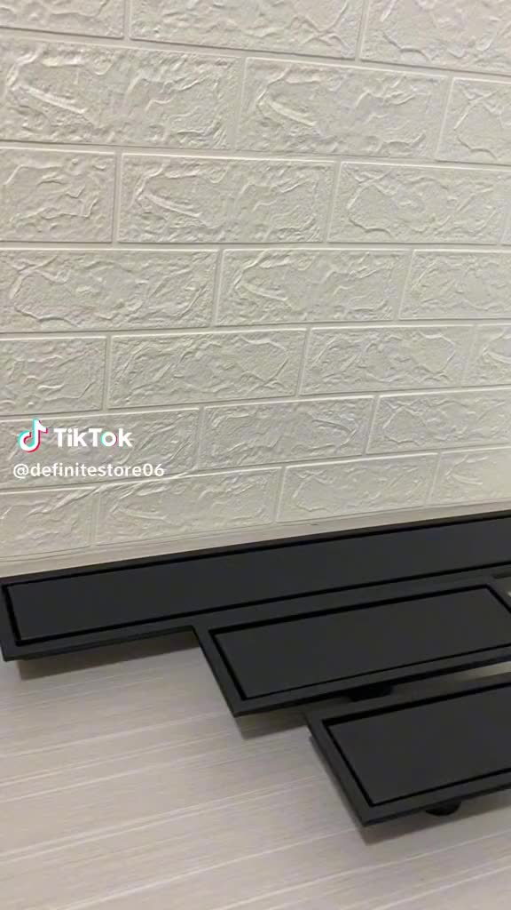Floor Drain Panjang Stainless Saringan Kamar Mandi Saringan Got Smart Floor Drain Kamar Mandi Hitam Full Stainless SUS 304 Anti Karat dan Anti Serangga tutup lubang air Keran