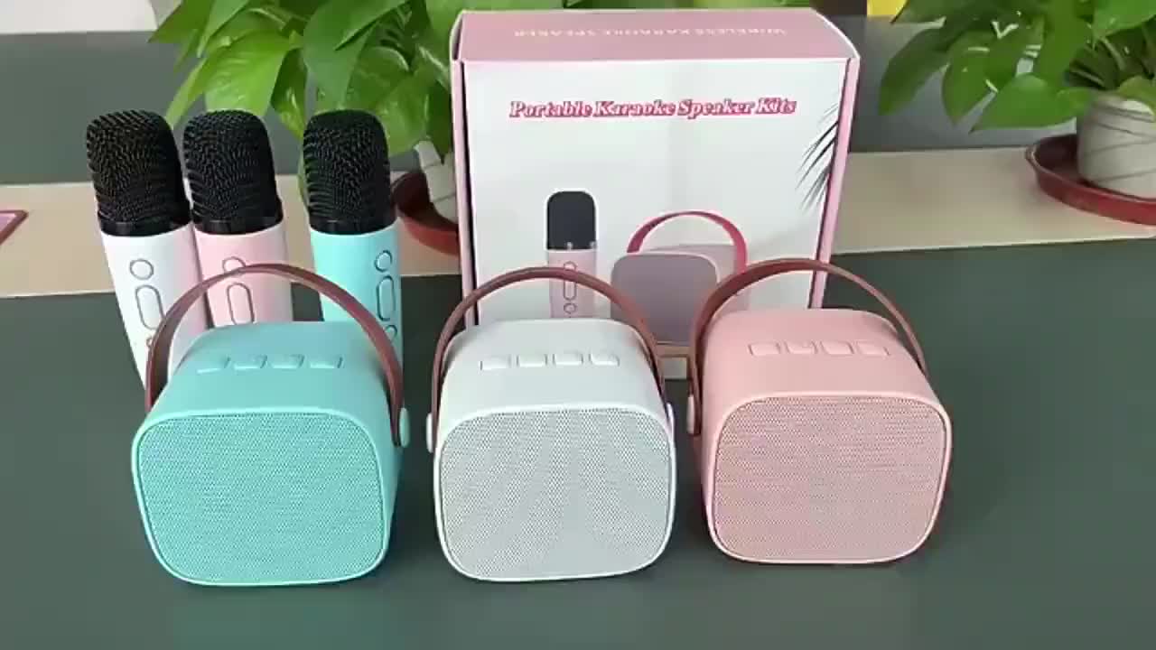 YUUKI-K12 Musik K1 Speaker Bluetooth Karaoke 2Mic Mini Bluetooth  Bluetooth Speaker Microphone Karaoke Set Bluetooth Mini Full bass