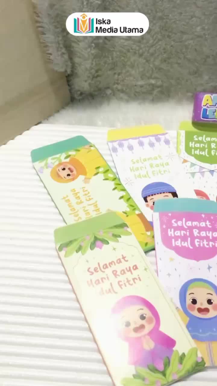 GAMBAR ISLAMI Amplop Lebaran isi 50 pcs Uang Tidak Dilipat motif campur Iska Media Utama