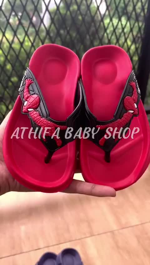 Sandal Jepit Karet Anak Laki-Laki  Bayi 1 2 4 3 5 6 7 8 9 10 Tahun Karakter Spderman Kekinian FUHAHA TJ-226 Kaki