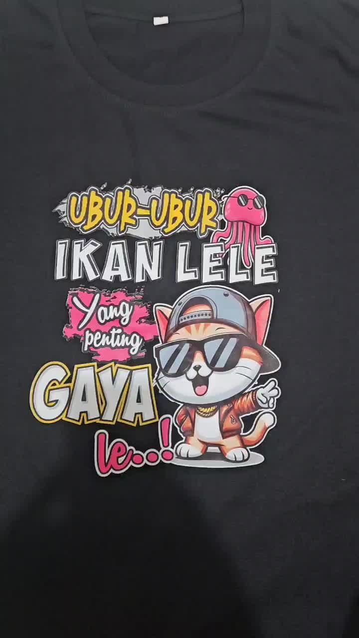 Kaos Atasan oblong cewe Lengan pendek Kaos oblong / Kaos Wanita Sablon ubur-ubur ikan lele / Kaos Oblong/ Baju Kaos Tshirt/ Tshirt wanita/ Tshirt cewek
