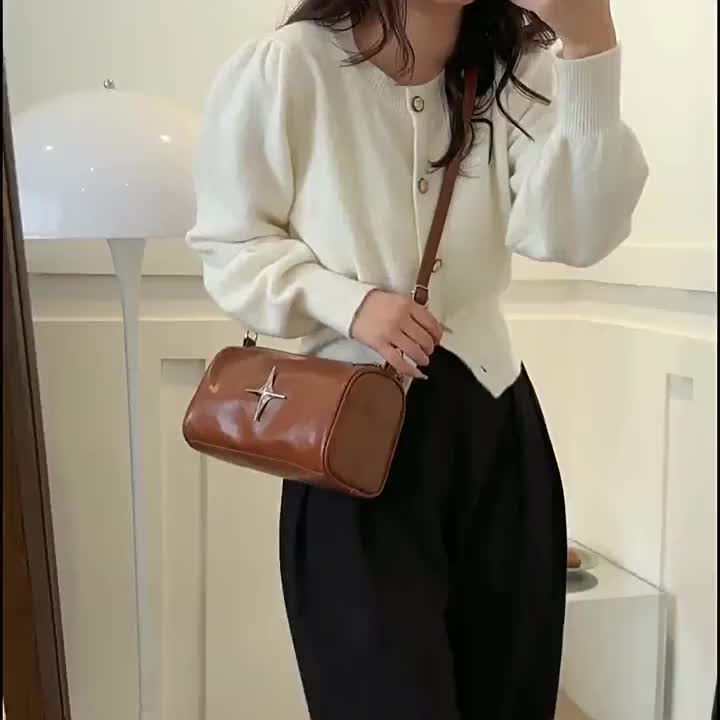 Tas wanita gaya Korea 2025, model terbaru musim panas, tas selempang sederhana dan modis, retro kecil berbentuk kotak