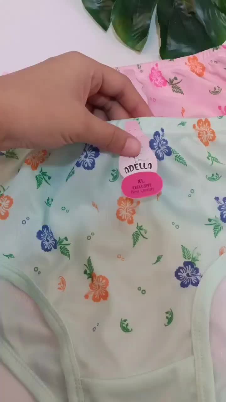 12 PCS CD Celana Dalam  Wanita Cewek Dewasa Remaja Kasa Sablon Bunga Jumbo Size M L XL XXL 3L XXXL 4L 3XL XXXXL 5L 4XL XXXXXL 6L 5XL YR Bunga Motif Nyaman Katun Pendek Lembut