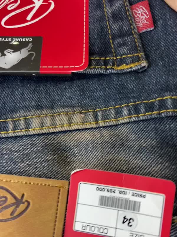 Celana Jeans Pria Regular Panjang Redbull kpop loose Denim Distro