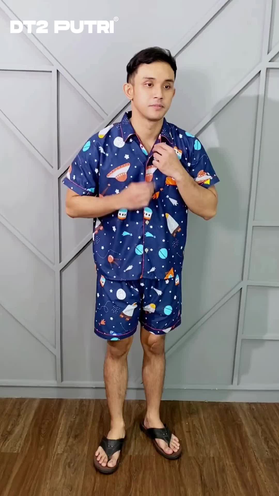 Baju Tidur Pria Nyenyak Piyama Pria HP Motif Kara Jumbo LD 120 Bahan Microtex Pakaian Tidur Laki Laki Kualitas Premium