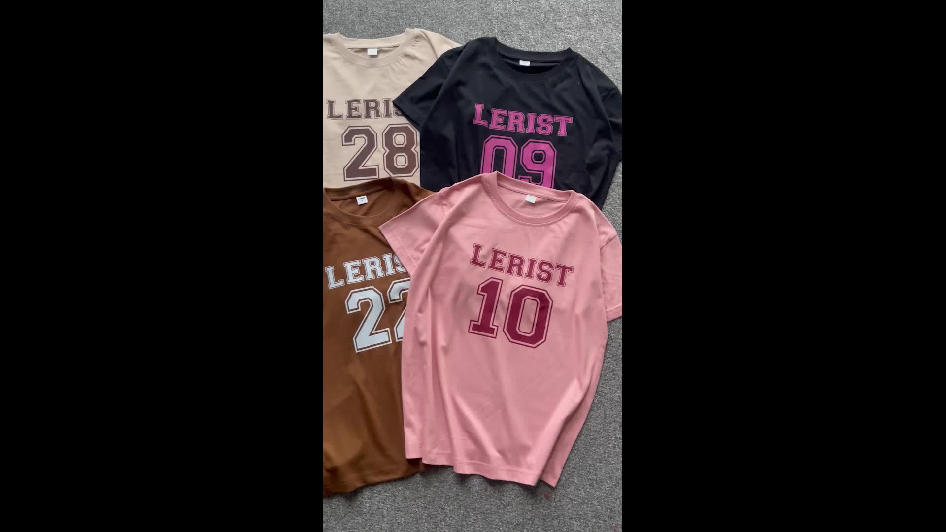 O-NECK LERIST NUMBER T-SHIRT baseball atasan wanita cotton combed 30s premium motif simple cewek dewasa kaos olahraga Oversize leher bulat katun OUTFIT.ID2