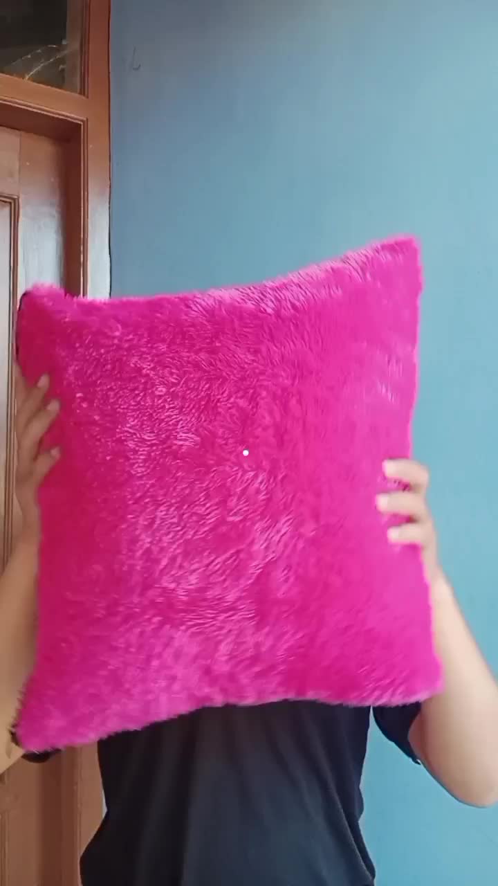 SARUNG BANTAL KURSI SOFA POLOS BULU rasfur glossy Uk 40x40cm ELASTIS Dekorasi Linen Kain